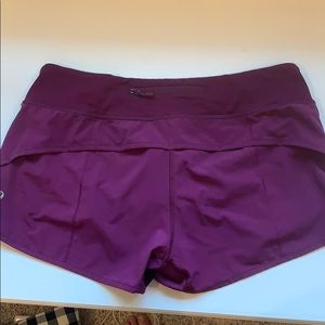 Lululemon purple Speed Short, size 8
